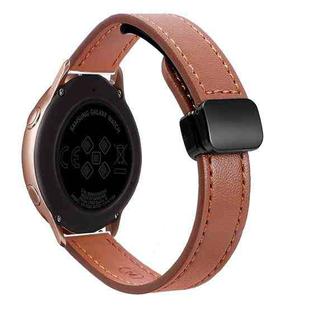 For Samsung Galaxy Watch Active Slim Magnetic Buckle 20mm Microfiber Leather Watch Band(Mocha Brown)