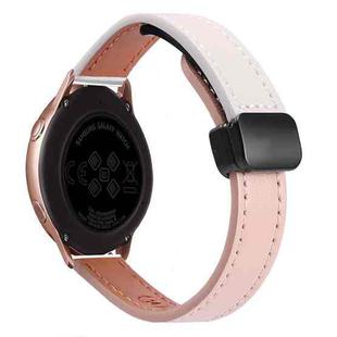 For Samsung Galaxy Watch Active Slim Magnetic Buckle 20mm Microfiber Leather Watch Band(Pink+Apricot)