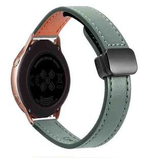 For Samsung Galaxy Watch Active Slim Magnetic Buckle 20mm Microfiber Leather Watch Band(Avocado Green)