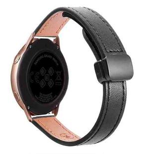 For Samsung Galaxy Watch Active Slim Magnetic Buckle 20mm Microfiber Leather Watch Band(Black)