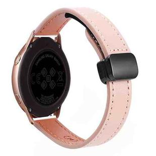 For Samsung Galaxy Watch Active Slim Magnetic Buckle 20mm Microfiber Leather Watch Band(Sakura Pink)