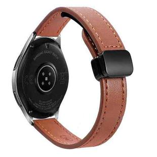 For Samsung Galaxy Watch 42mm Slim Magnetic Buckle 20mm Microfiber Leather Watch Band(Mocha Brown)