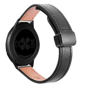 For Samsung Gear S2 Classic Slim Magnetic Buckle 20mm Microfiber Leather Watch Band(Black)