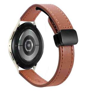 For Samsung Galaxy Watch 6 40 / 44mm Slim Magnetic Buckle 20mm Microfiber Leather Watch Band(Mocha Brown)