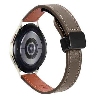 For Samsung Galaxy Watch 6 40 / 44mm Slim Magnetic Buckle 20mm Microfiber Leather Watch Band(Caramel Macchiato)