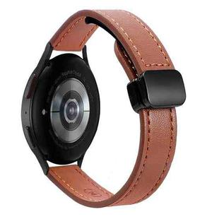 For Samsung Galaxy Watch 5 40 / 44mm Slim Magnetic Buckle 20mm Microfiber Leather Watch Band(Mocha Brown)