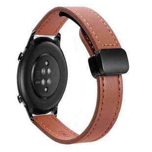 For Honor Magic Watch 2 42mm Slim Magnetic Buckle 20mm Microfiber Leather Watch Band(Mocha Brown)