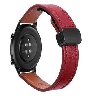 For Honor Magic Watch 2 42mm Slim Magnetic Buckle 20mm Microfiber Leather Watch Band(Wine Red)