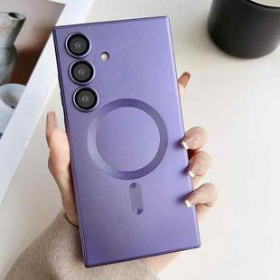 For Samsung Galaxy S25 5G Metallic Paint Magsafe Liquid TPU Phone Case(Purple)