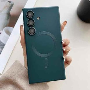 For Samsung Galaxy S25+ 5G Metallic Paint Magsafe Liquid TPU Phone Case(Green)