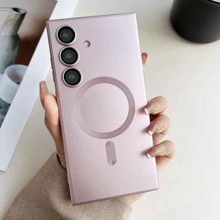 For Samsung Galaxy S25+ 5G Metallic Paint Magsafe Liquid TPU Phone Case(Pink)