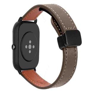For Amazfit GTS 2 Mini Slim Magnetic Buckle 20mm Microfiber Leather Watch Band(Caramel Macchiato)