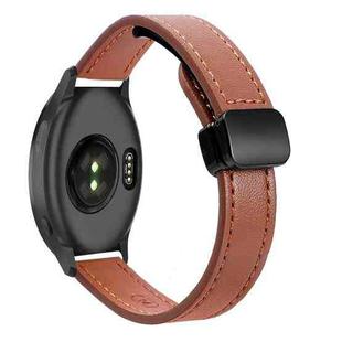 For Garmin Forerunner 165 Slim Magnetic Buckle 20mm Microfiber Leather Watch Band(Mocha Brown)