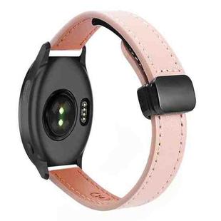 For Garmin Forerunner 165 Slim Magnetic Buckle 20mm Microfiber Leather Watch Band(Sakura Pink)