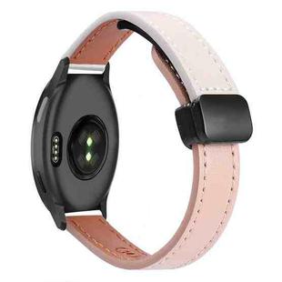 For Garmin Vivoactive 5 Slim Magnetic Buckle 20mm Microfiber Leather Watch Band(Pink+Apricot)