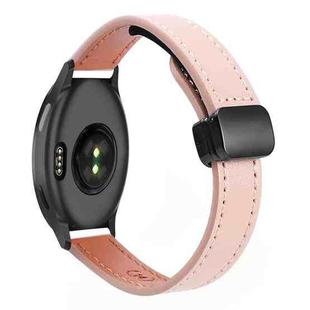 For Garmin Active 5 Slim Magnetic Buckle 20mm Microfiber Leather Watch Band(Sakura Pink)