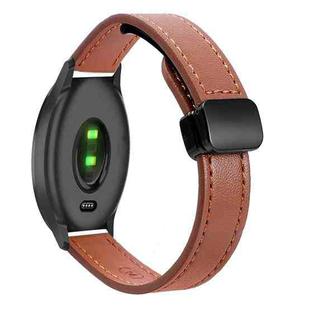 For Garmin Move Trend Slim Magnetic Buckle 20mm Microfiber Leather Watch Band(Mocha Brown)