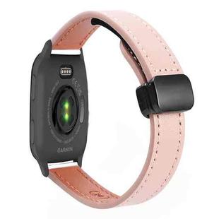 For Garmin Venu SQ2 Slim Magnetic Buckle 20mm Microfiber Leather Watch Band(Sakura Pink)