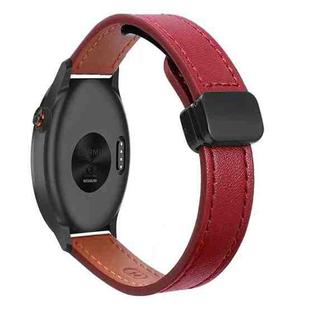 For Garmin Approach S40 Slim Magnetic Buckle 20mm Microfiber Leather Watch Band(Wine Red)