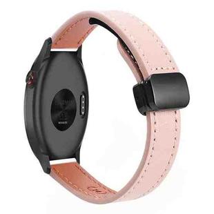 For Garmin Approach S40 Slim Magnetic Buckle 20mm Microfiber Leather Watch Band(Sakura Pink)