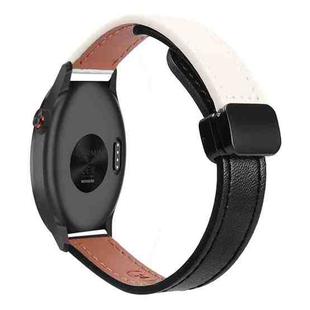 For Garmin Approach S40 Slim Magnetic Buckle 20mm Microfiber Leather Watch Band(Black+Apricot)