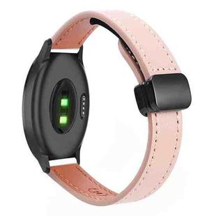 For Garmin Move 3 Slim Magnetic Buckle 20mm Microfiber Leather Watch Band(Sakura Pink)