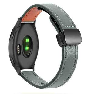 For Garmin Venu Slim Magnetic Buckle 20mm Microfiber Leather Watch Band(Avocado Green)