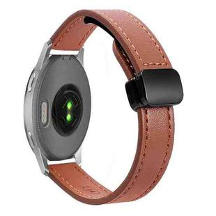 For Garmin Venu 2S 18mm Slim Magnetic Buckle Microfiber Leather Watch Band(Mocha Brown)