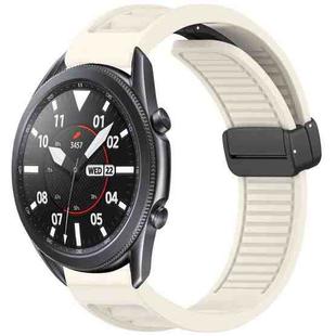 For Samsung Galaxy Watch 3 45mm Window Blind Magnetic Buckle 22mm Silicone Watch Band(Starlight)