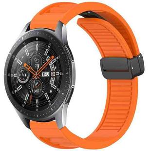 For Samsung Galaxy Watch 46mm Window Blind Magnetic Buckle 22mm Silicone Watch Band(Orange)