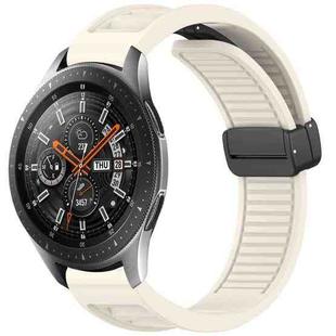 For Samsung Galaxy Watch 46mm Window Blind Magnetic Buckle 22mm Silicone Watch Band(Starlight)