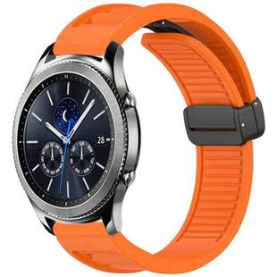 For Samsung Galaxy Gear S3 Classic Window Blind Magnetic Buckle 22mm Silicone Watch Band(Orange)