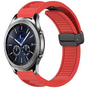 For Samsung Galaxy Gear S3 Classic Window Blind Magnetic Buckle 22mm Silicone Watch Band(Red)