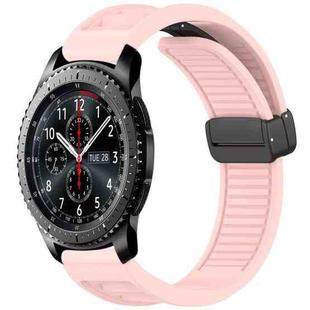 For Samsung Galaxy Gear S3 Frontier Window Blind Magnetic Buckle 22mm Silicone Watch Band(Pink)