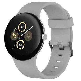 For Google Pixel Watch 3 45mm Solid Color Sports Silicone Watch Band(Grey)