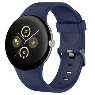 For Google Pixel Watch 3 45mm Solid Color Sports Silicone Watch Band(Midnight Blue)