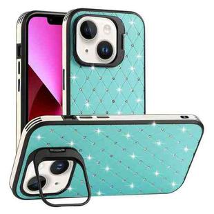 For iPhone 13 Starry Bling Diamonds Lens Holder Phone Case(Green)