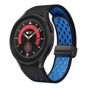 For Samsung Galaxy Watch 5 Pro 45mm Two Color Magnetic Folding Black Buckle Silicone Watch Band(Black Sky Blue)