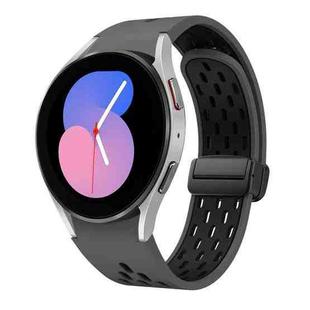 For Samsung Galaxy Watch 5 40 / 44mm Two Color Magnetic Folding Black Buckle Silicone Watch Band(Coal Black)