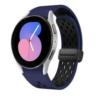 For Samsung Galaxy Watch 5 40 / 44mm Two Color Magnetic Folding Black Buckle Silicone Watch Band(Midnight Blue Black)