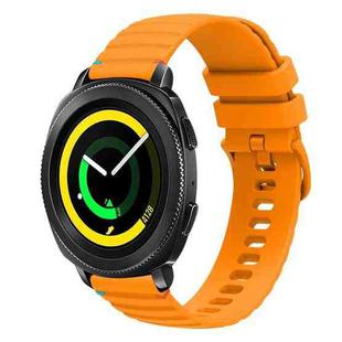 For Samsung Galaxy Gear Sport Wavy Dotted Stitched 20mm Silicone Watch Band(Amber Yellow)