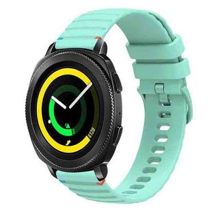 For Samsung Galaxy Gear Sport Wavy Dotted Stitched 20mm Silicone Watch Band(Teal Green)