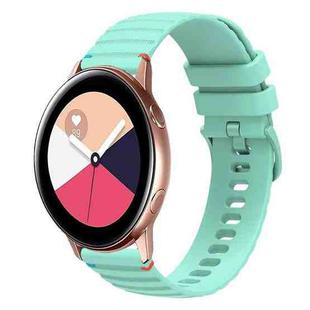 For Samsung Galaxy Watch Active Wavy Dotted Stitched 20mm Silicone Watch Band(Teal Green)