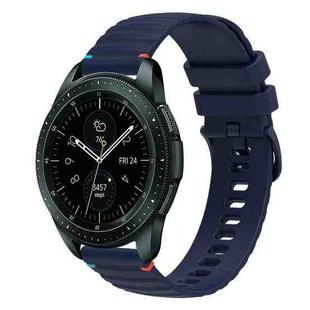 For Samsung Galaxy Watch 42mm Wavy Dotted Stitched 20mm Silicone Watch Band(Navy Blue)