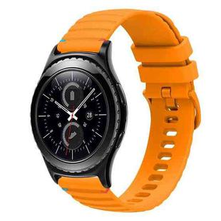 For Samsung Gear S2 Classic Wavy Dotted Stitched 20mm Silicone Watch Band(Amber Yellow)