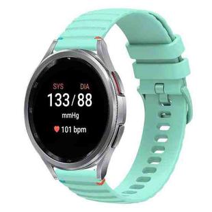 For Samsung Galaxy Watch 7 40 / 44mm Wavy Dotted Stitched 20mm Silicone Watch Band(Teal Green)