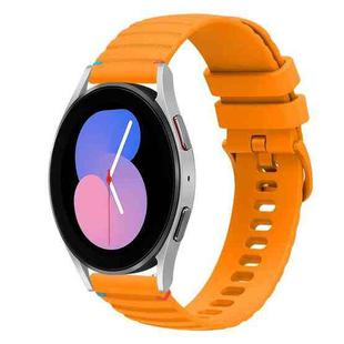 For Samsung Galaxy Watch 5 40 / 44mm Wavy Dotted Stitched 20mm Silicone Watch Band(Amber Yellow)