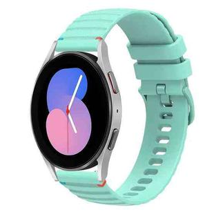 For Samsung Galaxy Watch 5 40 / 44mm Wavy Dotted Stitched 20mm Silicone Watch Band(Teal Green)