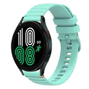 For Samsung Galaxy Watch 4 40 / 44mm Wavy Dotted Stitched 20mm Silicone Watch Band(Teal Green)