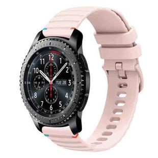 For Samsung Galaxy Gear S3 Frontier Wavy Dotted Stitched 22mm Silicone Watch Band(Rose Pink)